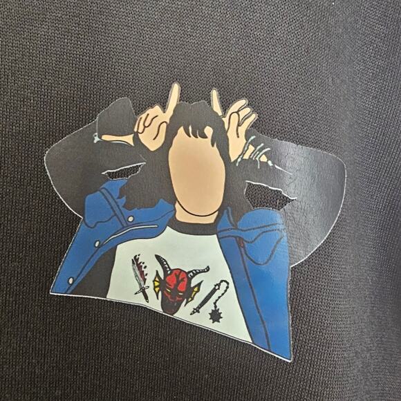 Black & White Varsity Bomber Jacket-Stranger Things/Eddie/Hellfire Club - Picture 3 of 7